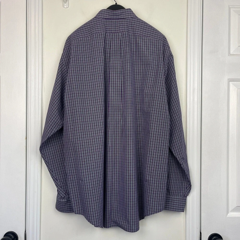(LOT OF 2) Polo Ralph Lauren Mens XXL Cotton Long Sleeve‎ Shirts Purple Green